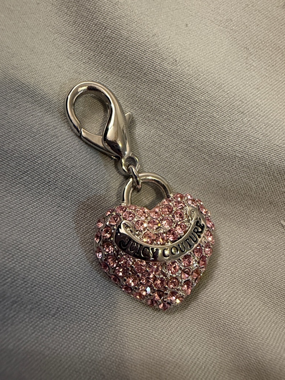 Authentic y2k juicy couture Heart pink Swarovski charm